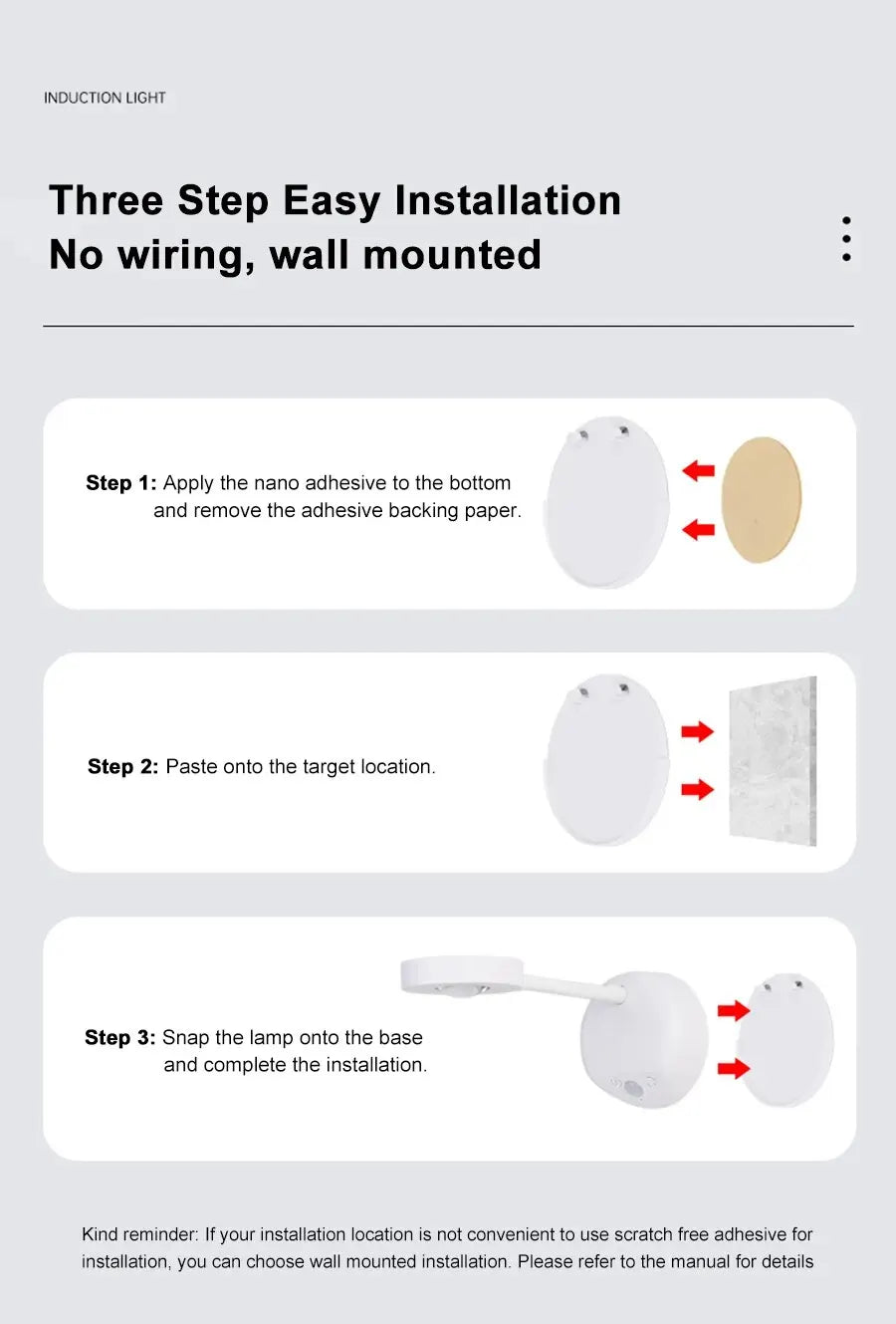 Motion Sensor Wall Lamp — USB LED, Wireless, Kitchen & Bedroom