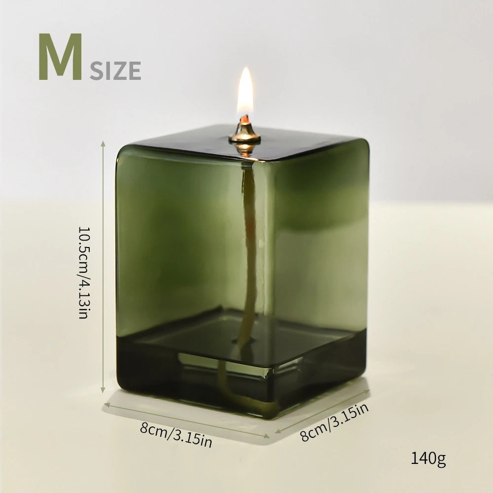 Glass Candle Holder – Decorative Oil Lamp for Home