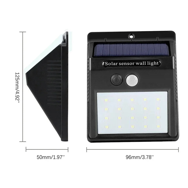 Solar Garden & Porch Light — 20-40 LED, 3 Modes, Motion Sensor, Waterproof