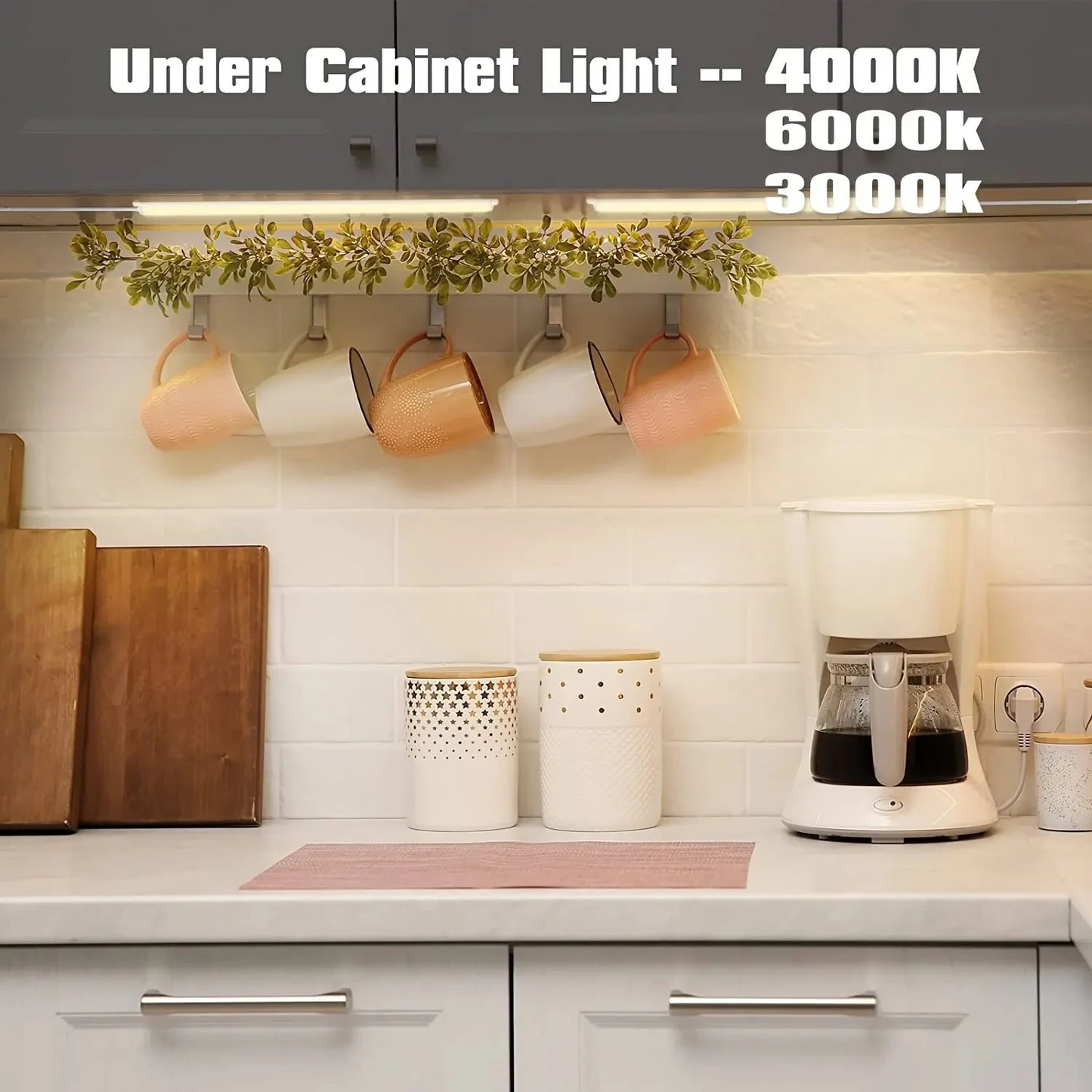 LED Under Cabinet Light — USB Dimmable, 3 Colors, Magnetic Mount