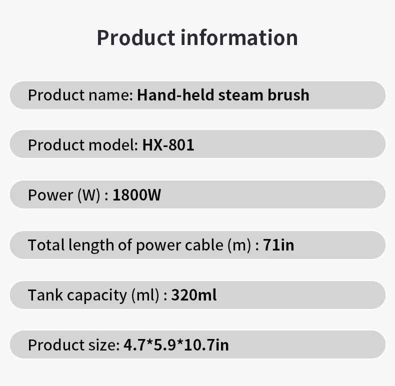Handheld Steam Iron – 1800W, Touch Screen, Fast Heat-Up