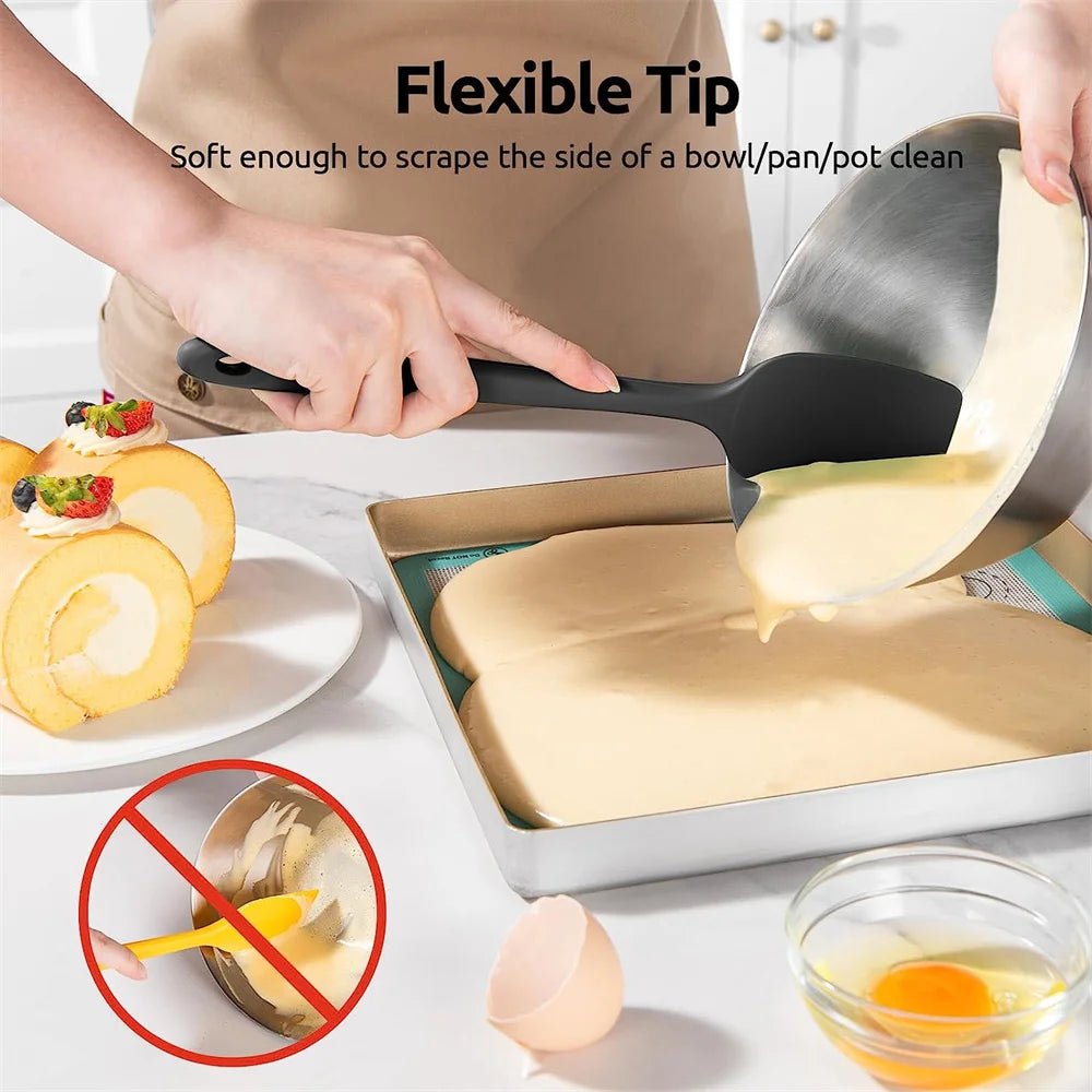 Silicone Spatula Set — Heat-Resistant 600°F, Non-Slip Handle