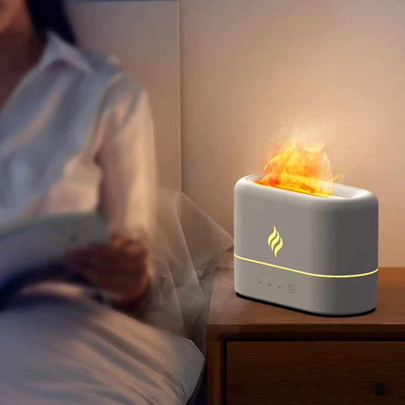 7-Color Fire Flame Humidifier & Aroma Diffuser with LED | USB
