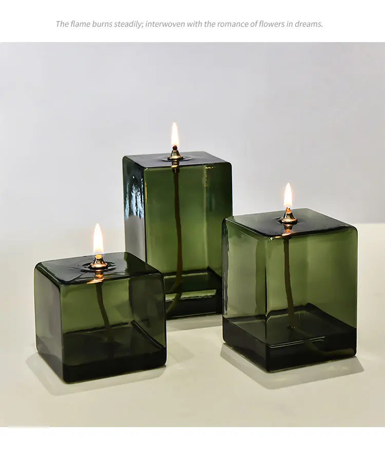 Glass Candle Holder – Decorative Oil Lamp for Home