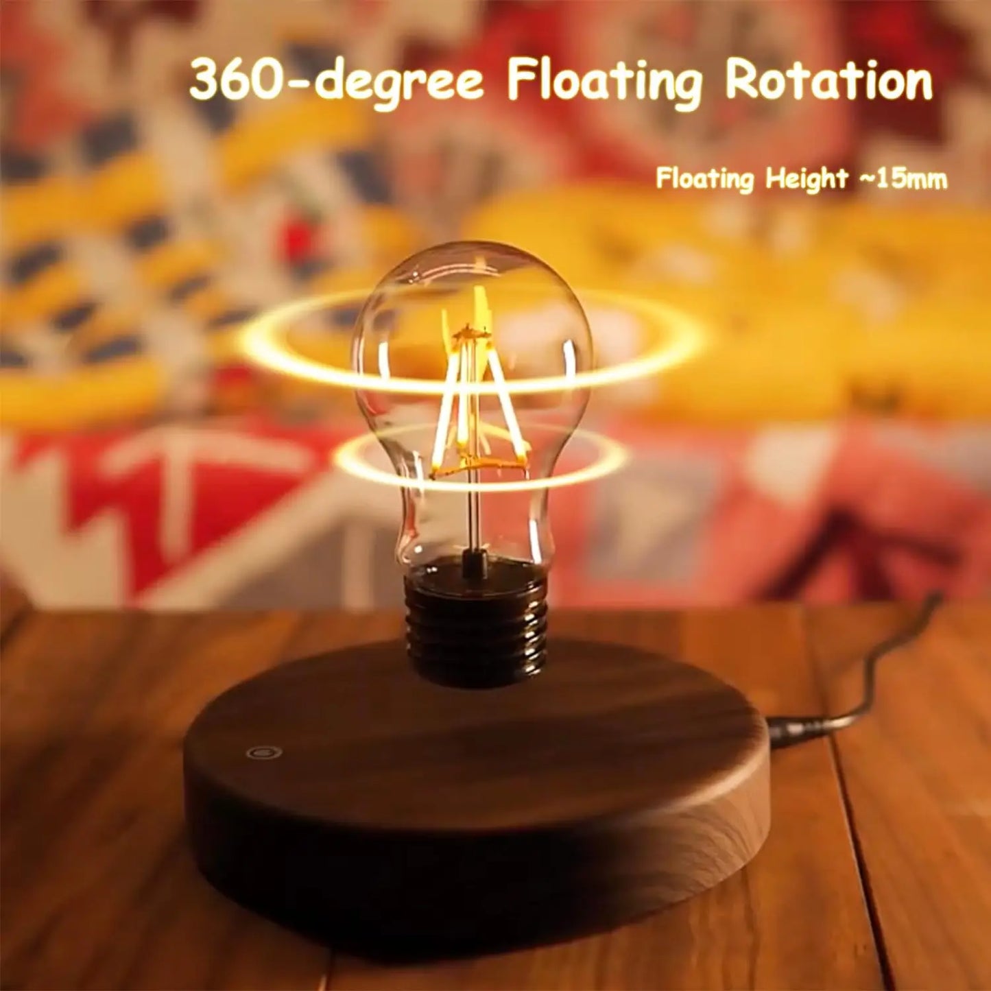 Levitating Moon Lamp | 3-Color LED Floating Night Light with Wooden Base