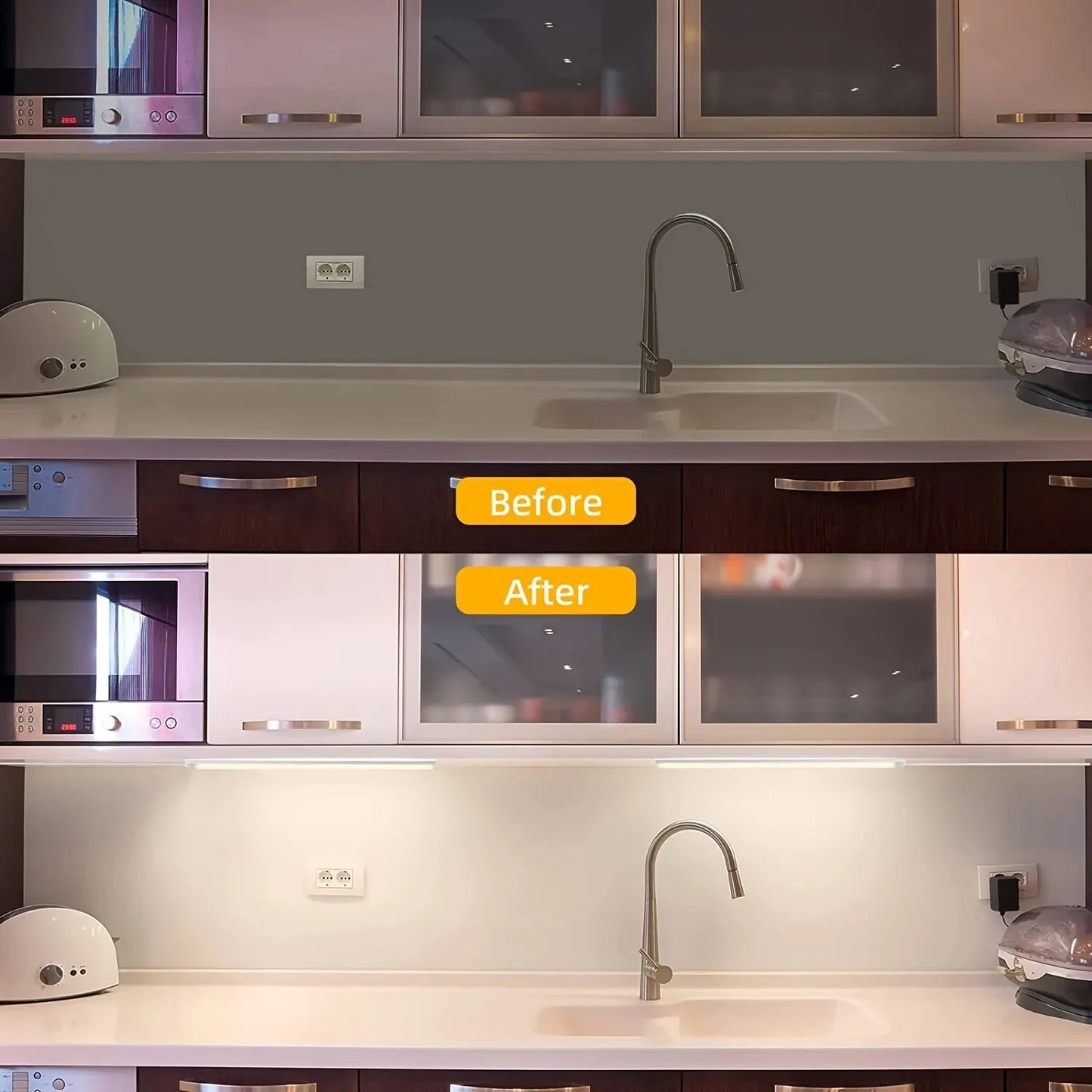 LED Under Cabinet Light — USB Dimmable, 3 Colors, Magnetic Mount
