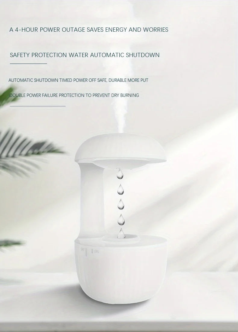 Anti-Gravity Water Droplet Humidifier with LED Night Light | 600ml