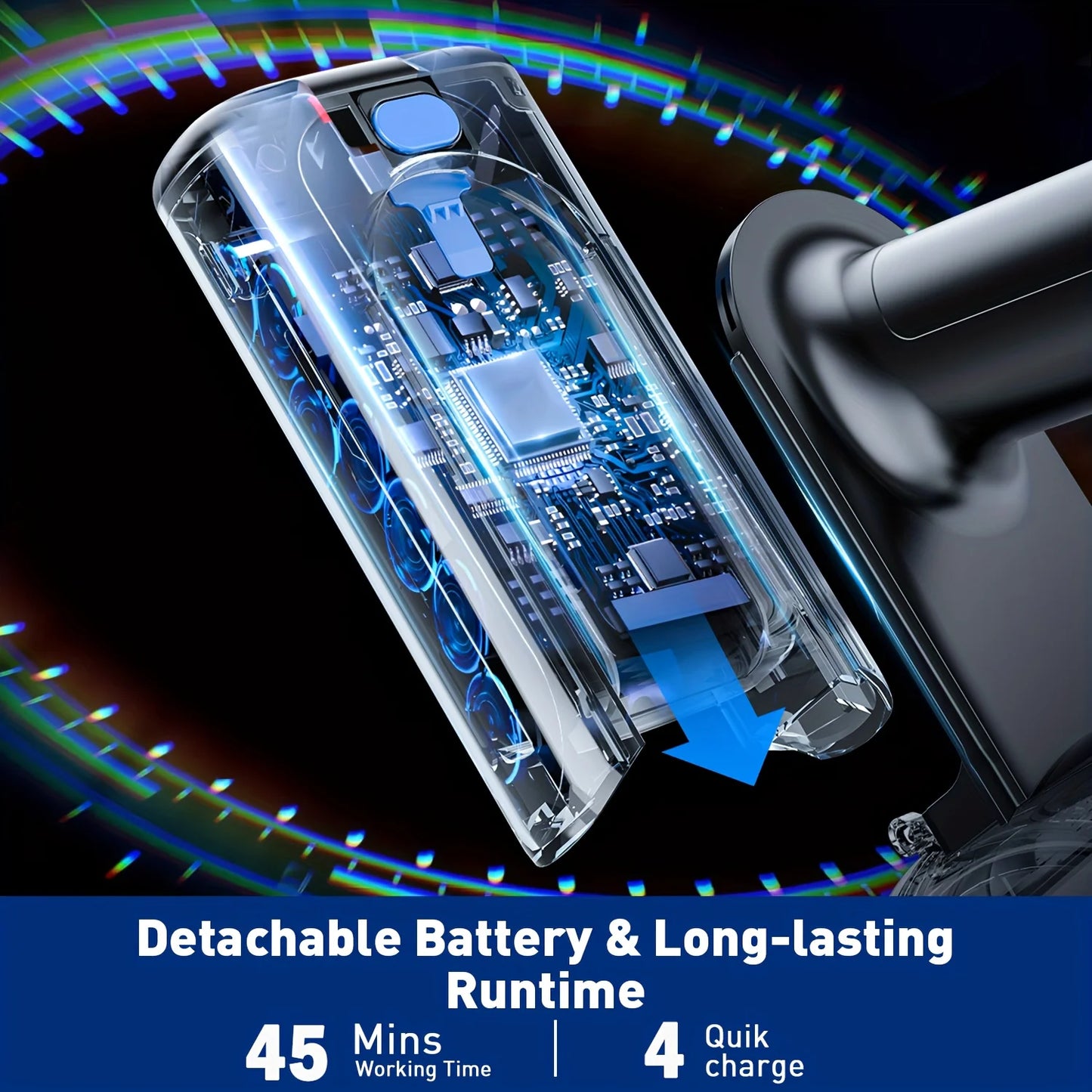 Cordless Vacuum Cleaner 55Kpa – 8-in-1, 45 Min Battery