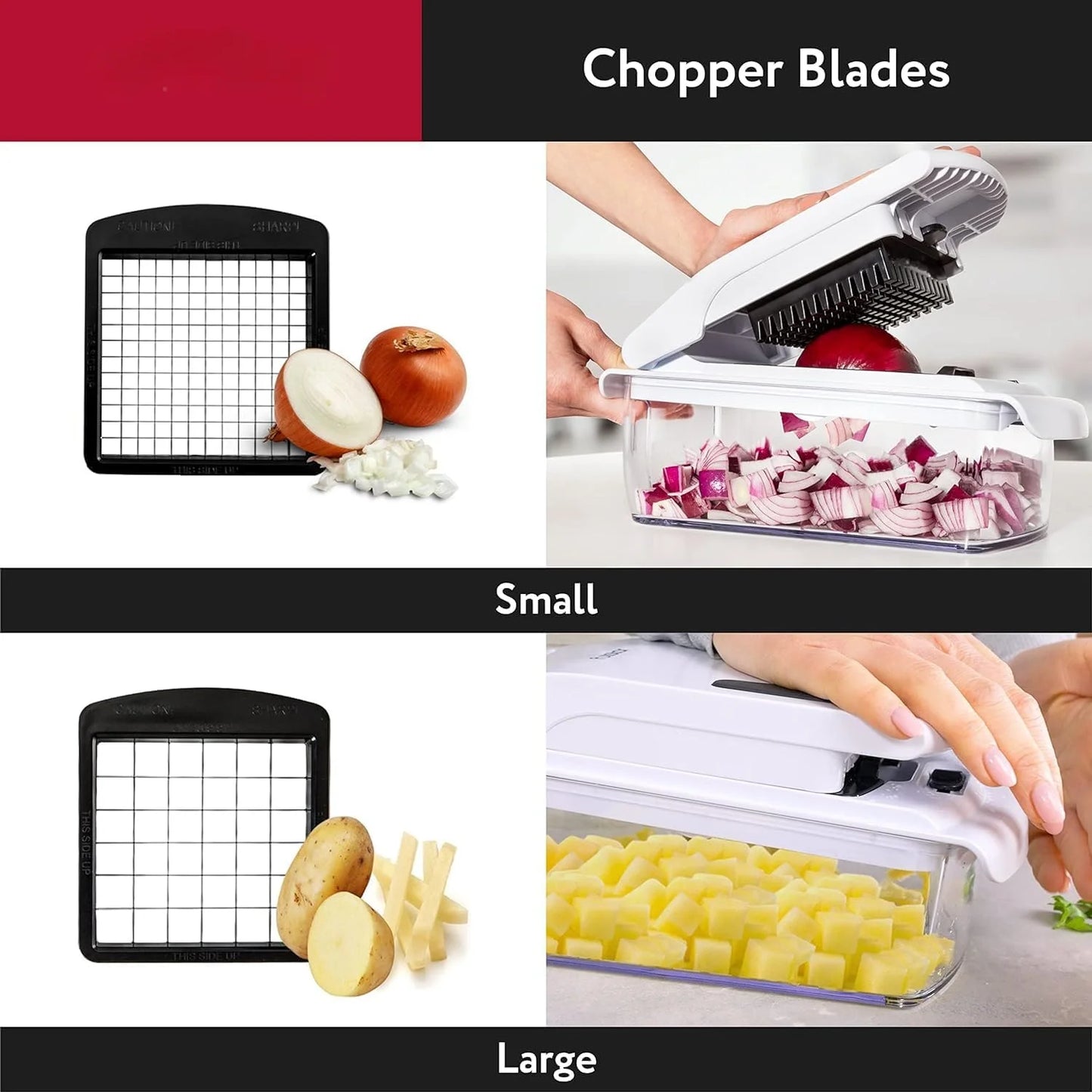 Vegetable Chopper & Spiral Cutter — Food Chopper with Container, Kitchen Essential