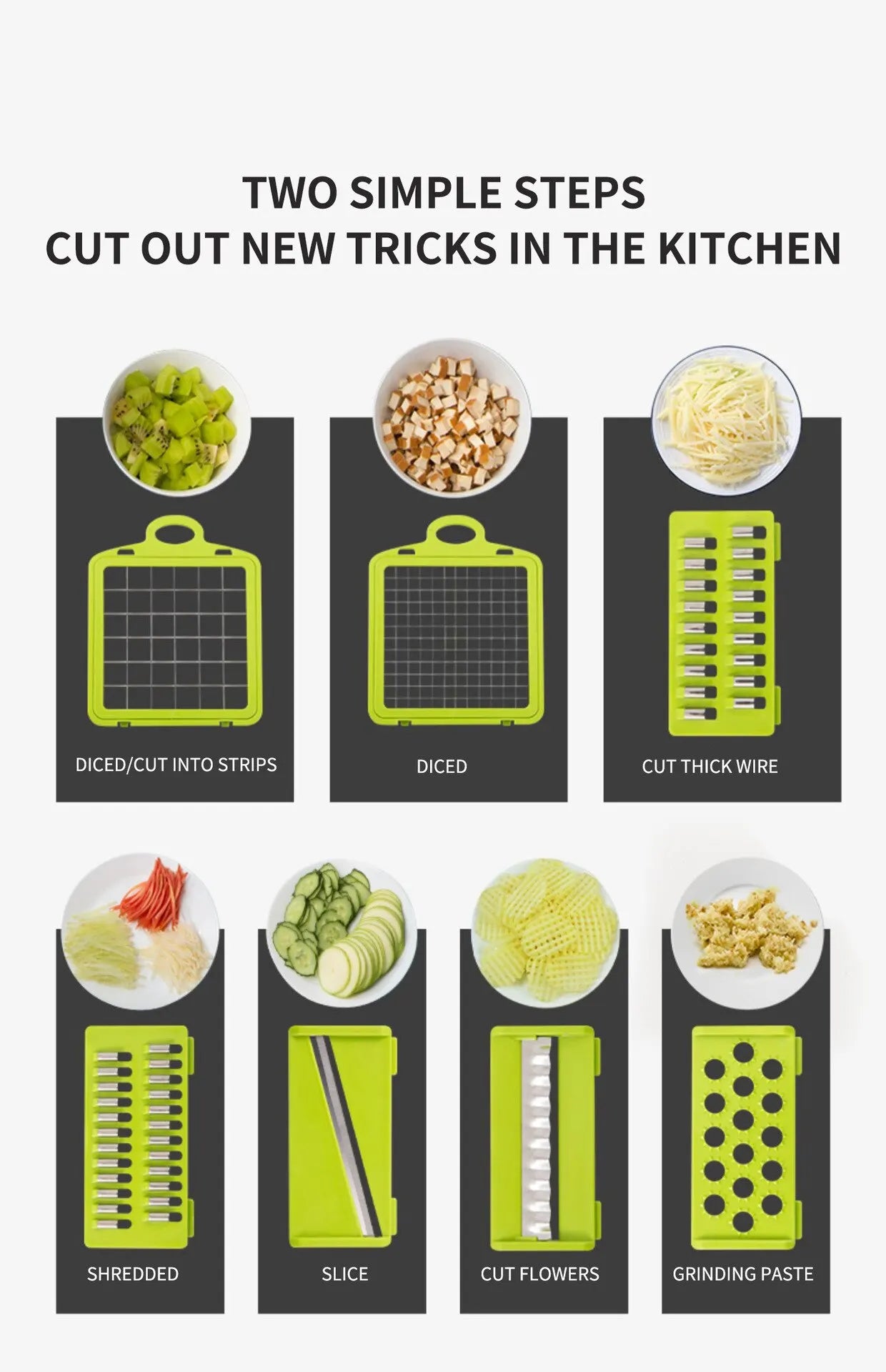 12-in-1 Vegetable Slicer & Grater — Multifunctional Chopper with Basket