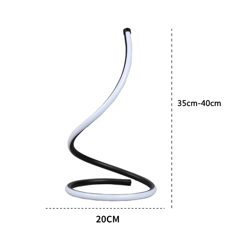 Spiral LED Table Lamp – Touch Dimmable, Bedroom & Office