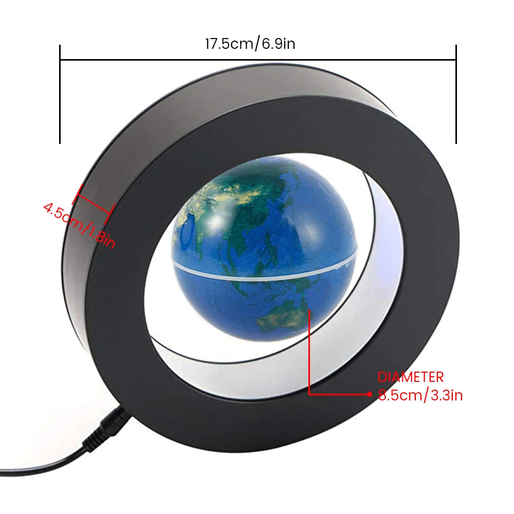 Levitating Globe Lamp – Magnetic Floating World Map with LED Light