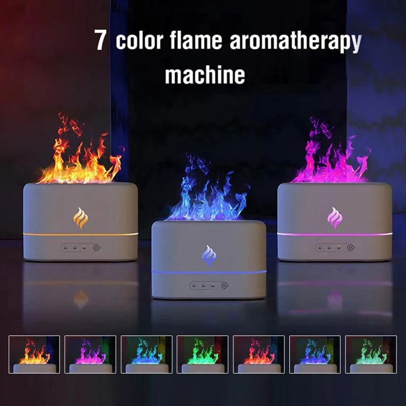 7-Color Fire Flame Humidifier & Aroma Diffuser with LED | USB