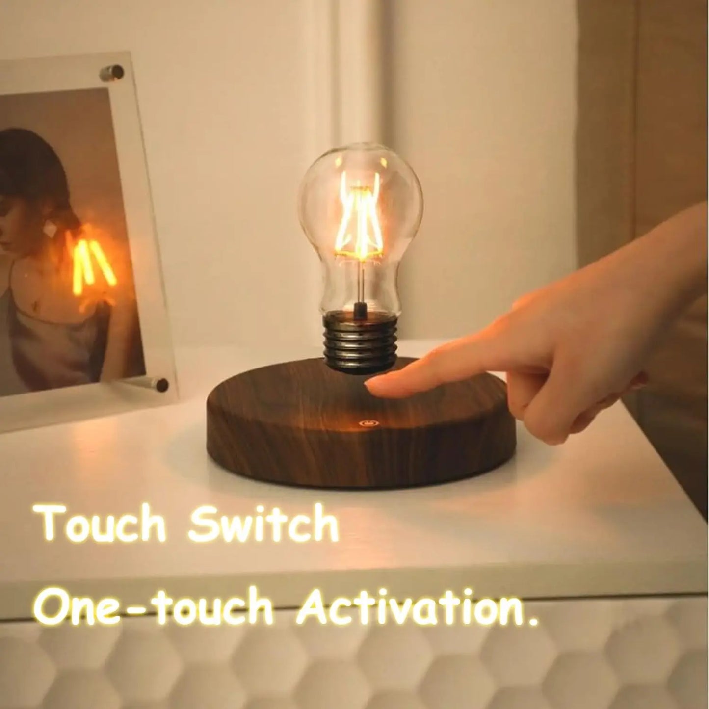 Levitating Moon Lamp | 3-Color LED Floating Night Light with Wooden Base