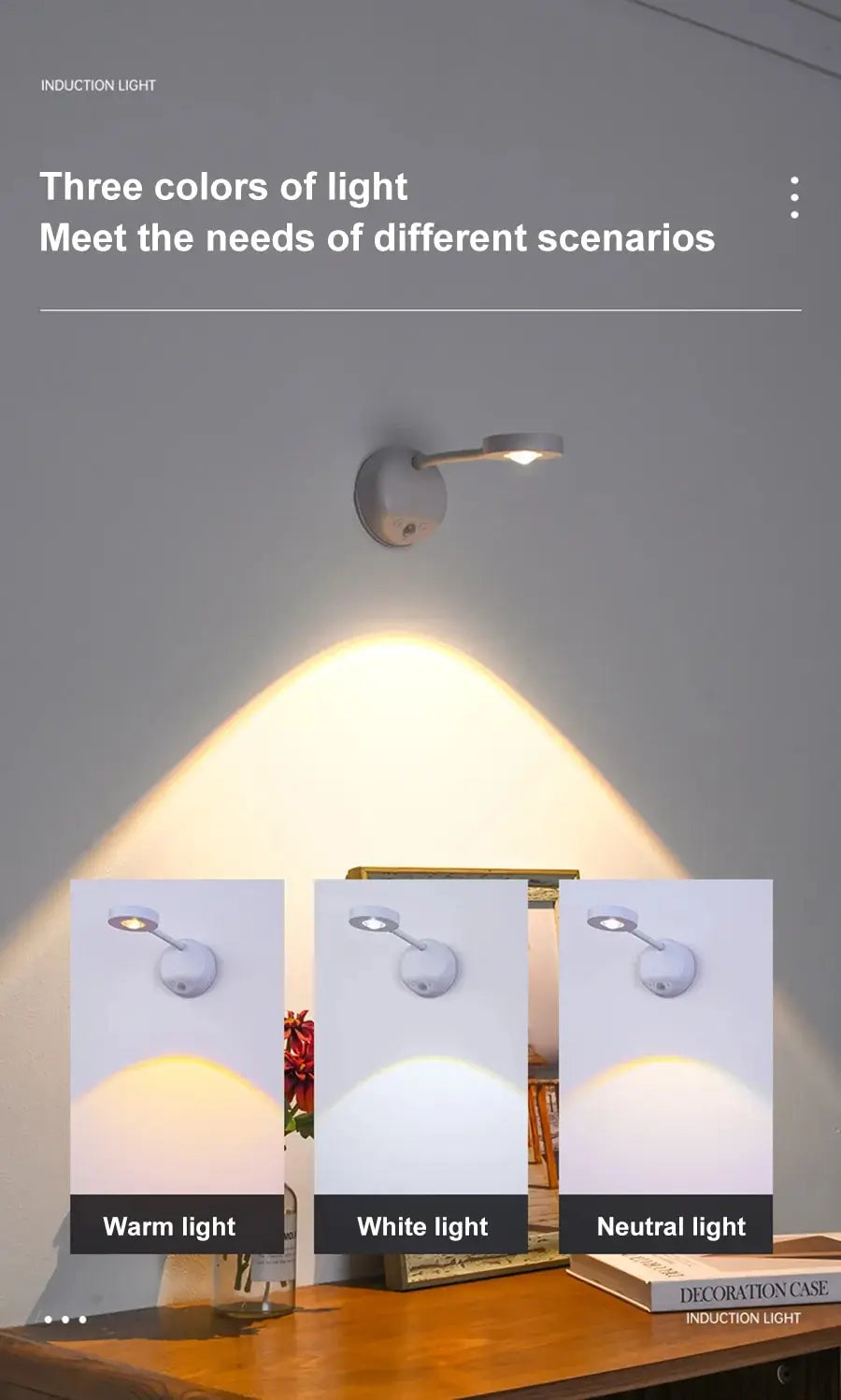 Motion Sensor Wall Lamp — USB LED, Wireless, Kitchen & Bedroom