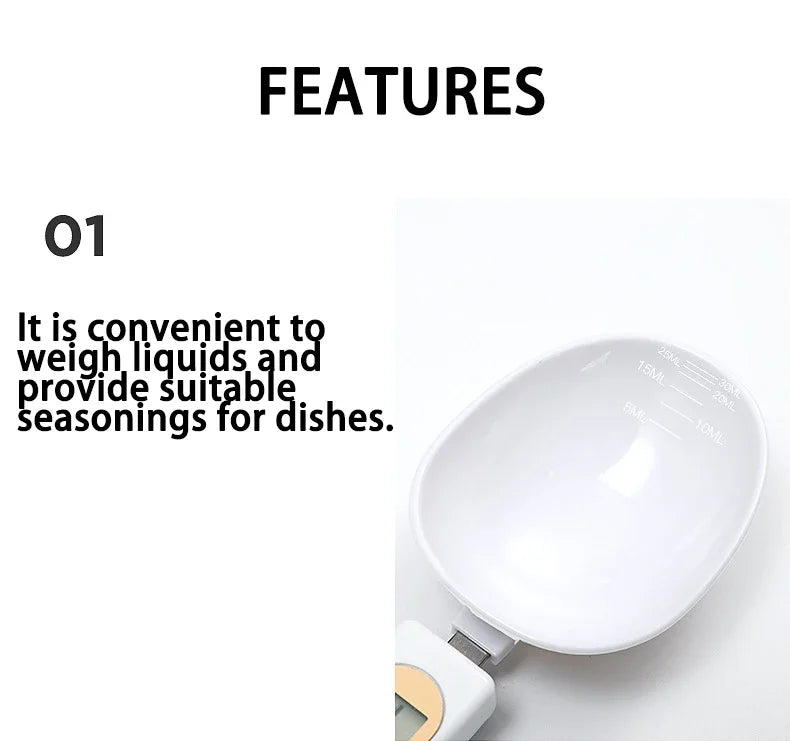 Digital Measuring Spoon Scale – Precise Kitchen Tool for Coffee, Sugar & Spices