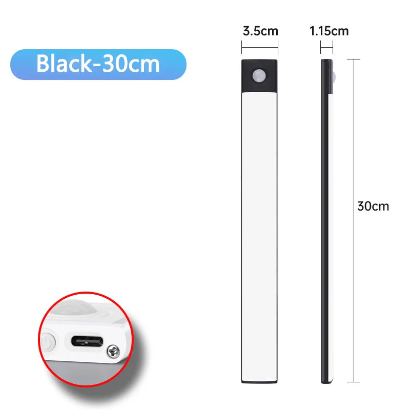 Motion Sensor Night Light — USB Rechargeable, Wireless, Under Cabinet