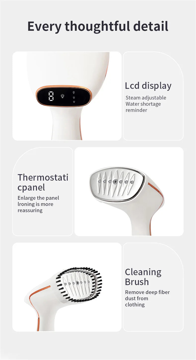 Handheld Steam Iron – 1800W, Touch Screen, Fast Heat-Up