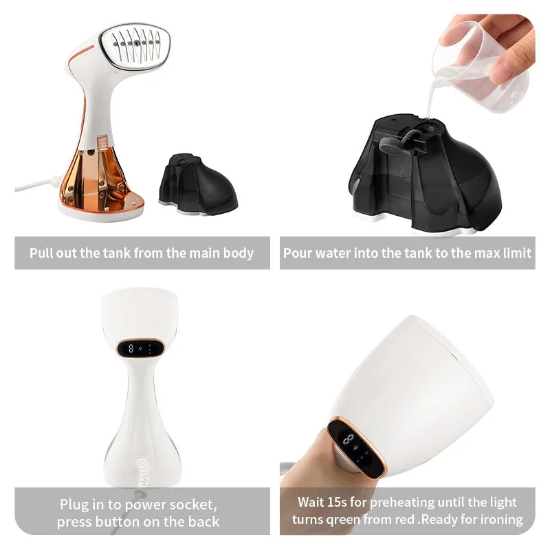 Handheld Steam Iron – 1800W, Touch Screen, Fast Heat-Up