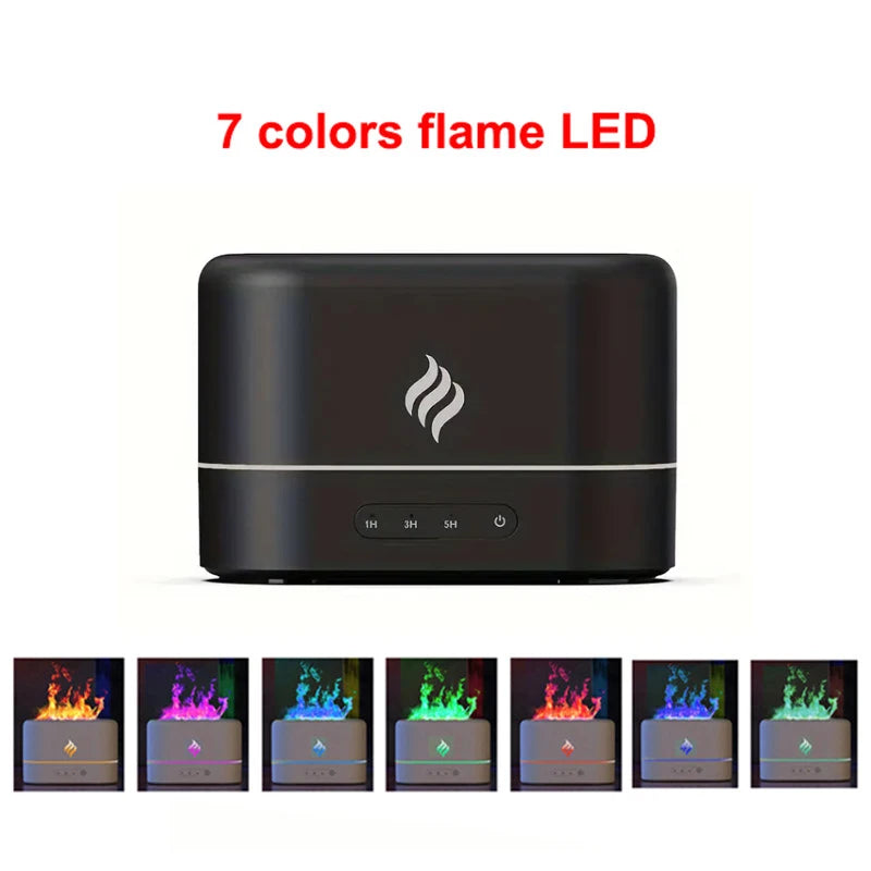 7-Color Fire Flame Humidifier & Aroma Diffuser with LED | USB