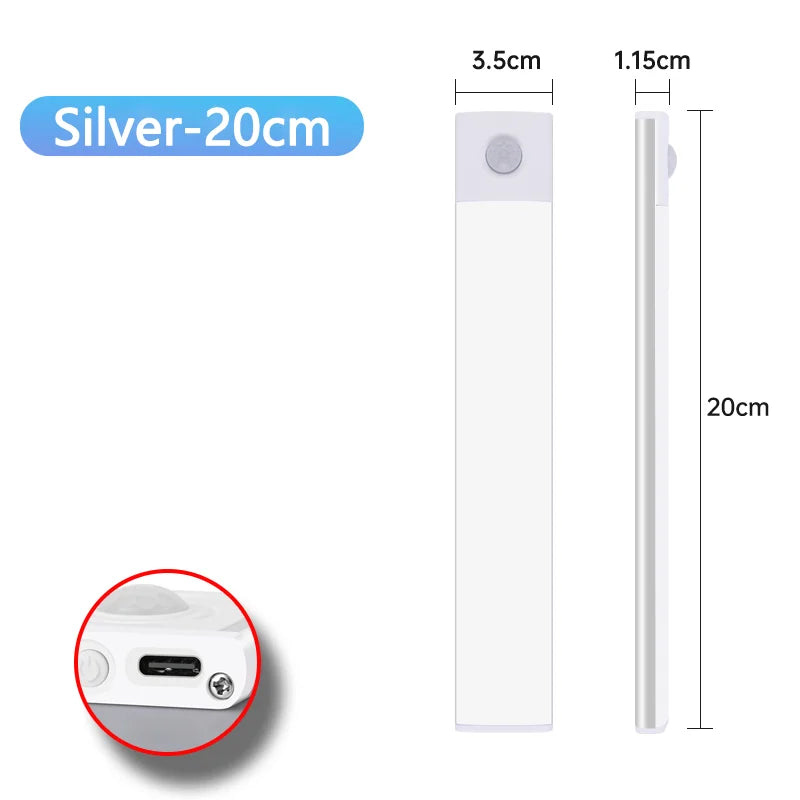 Motion Sensor Night Light — USB Rechargeable, Wireless, Under Cabinet