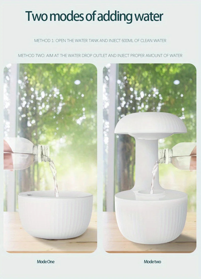 Anti-Gravity Water Droplet Humidifier with LED Night Light | 600ml