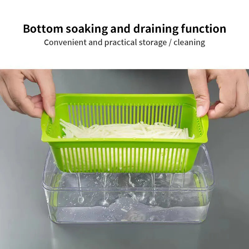 12-in-1 Vegetable Slicer & Grater — Multifunctional Chopper with Basket