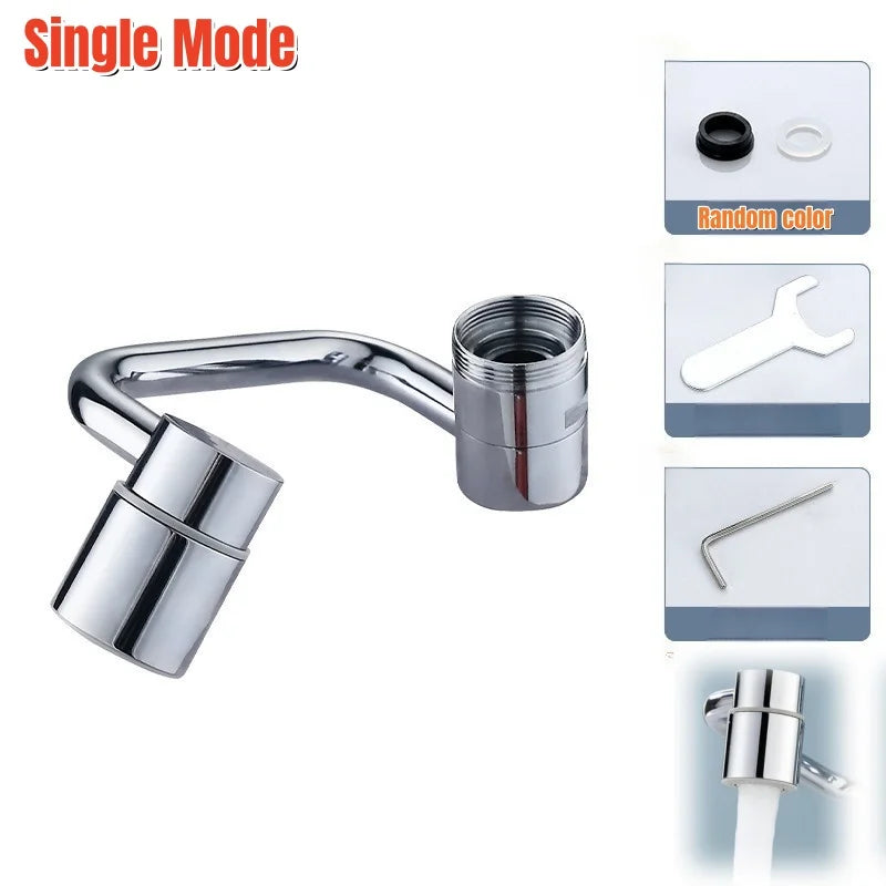 1080° Swivel Faucet Extender with Splash Filter – Dual & Single Flow Mode