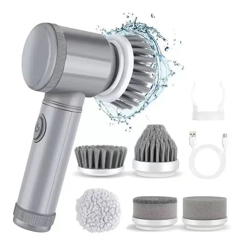 Electric Spin Scrubber – 5 Brush Heads, Cordless Cleaning Brush