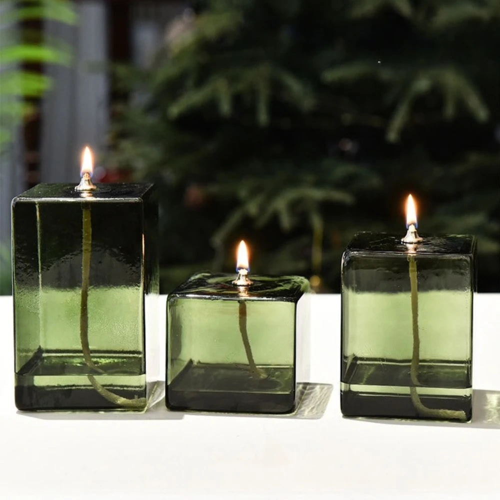 Glass Candle Holder – Decorative Oil Lamp for Home