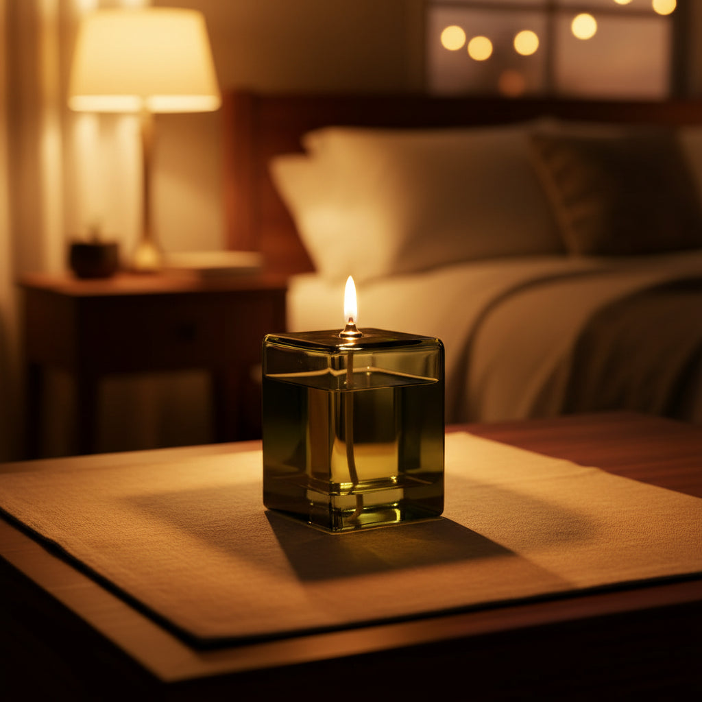 Glass Candle Holder – Decorative Oil Lamp for Home