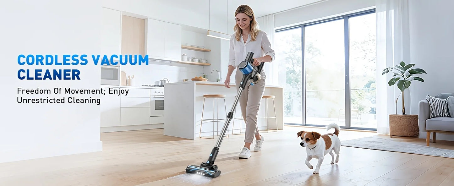 Cordless Vacuum Cleaner 55Kpa – 8-in-1, 45 Min Battery