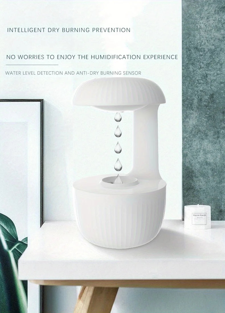 Anti-Gravity Water Droplet Humidifier with LED Night Light | 600ml