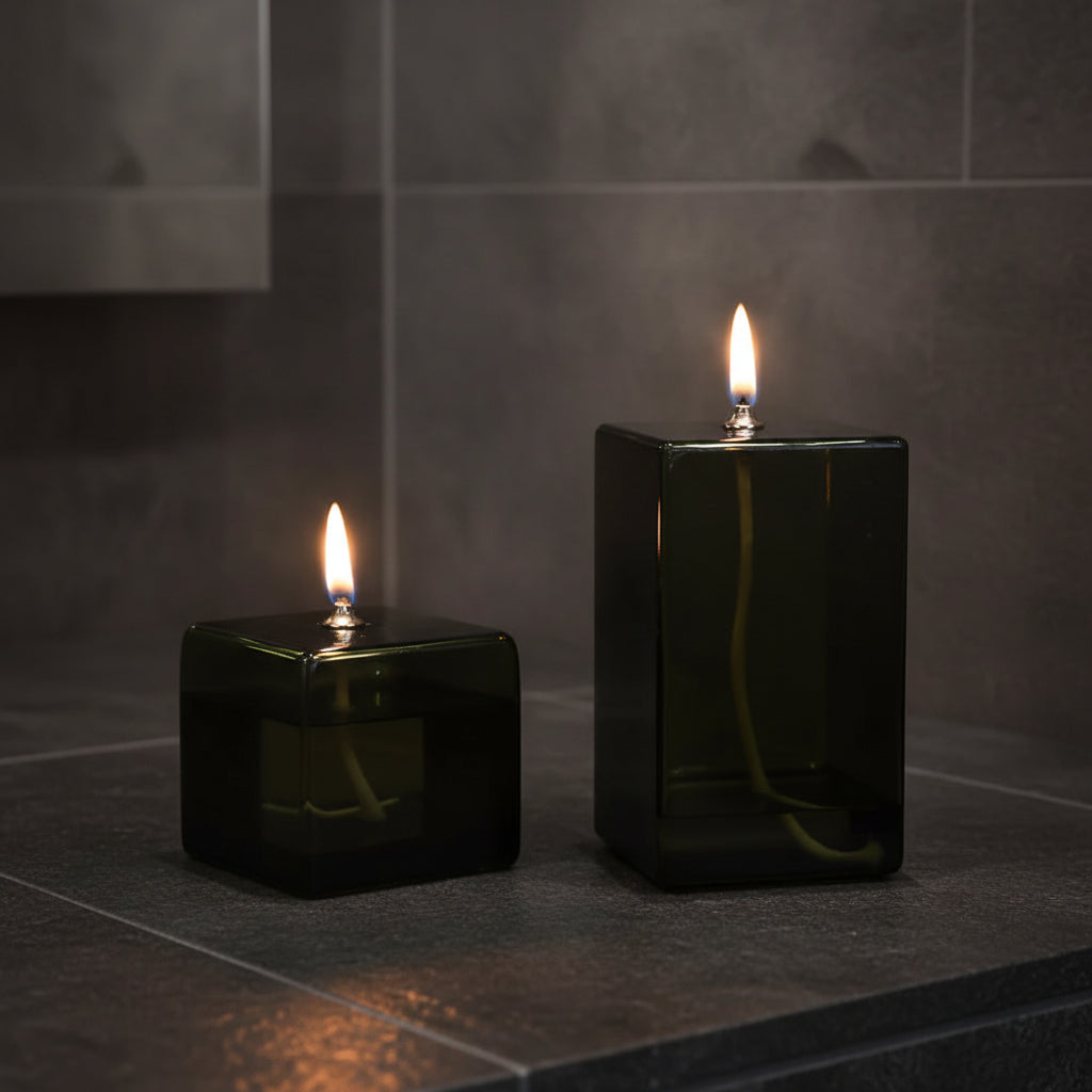 Glass Candle Holder – Decorative Oil Lamp for Home