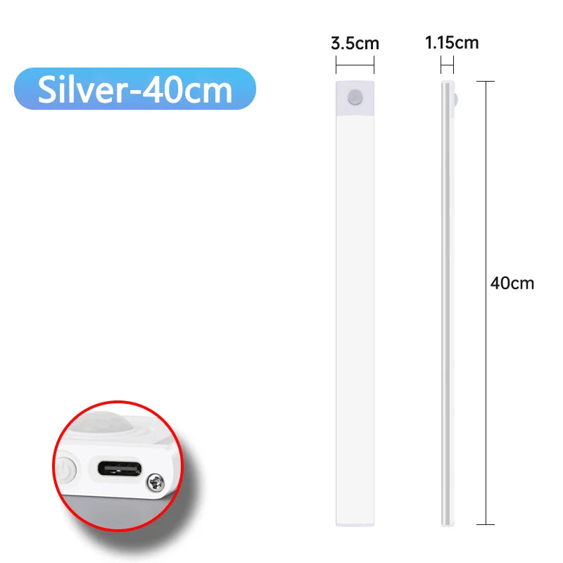 Motion Sensor Night Light — USB Rechargeable, Wireless, Under Cabinet