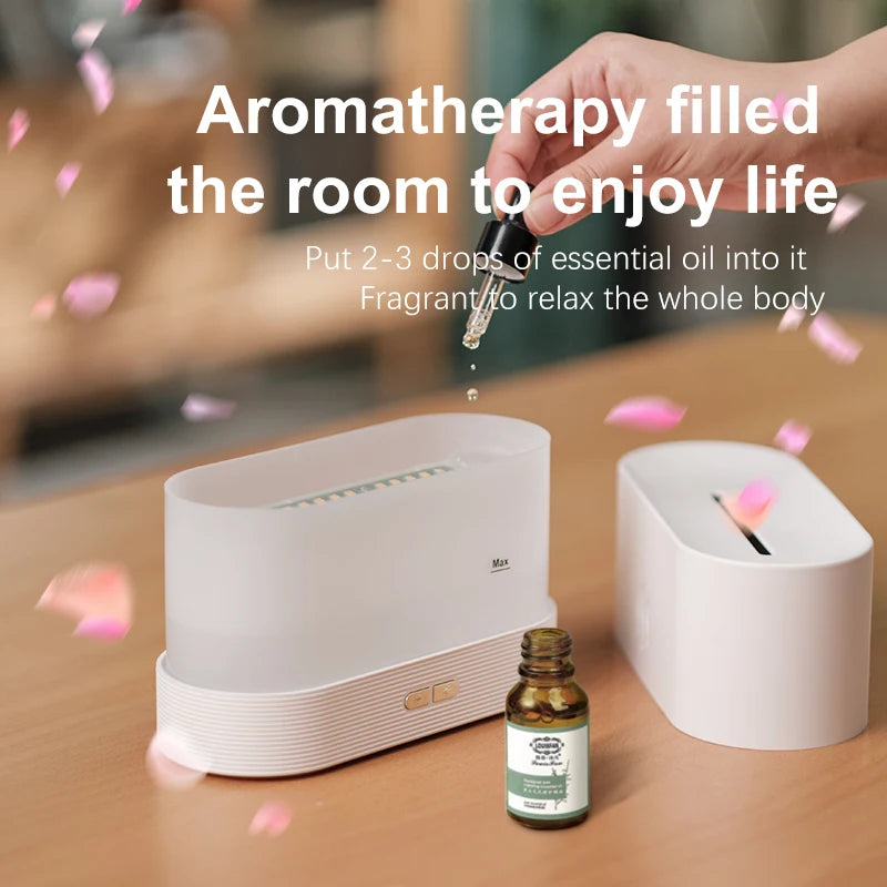 7-Color Fire Flame Humidifier & Aroma Diffuser with LED | USB